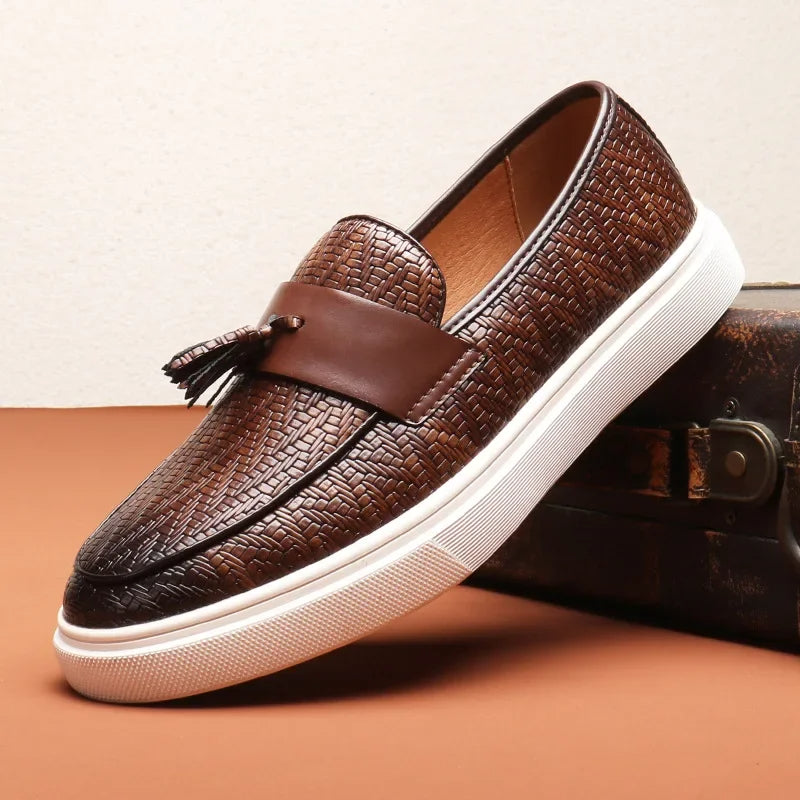 Luciano Woven Leather Loafers