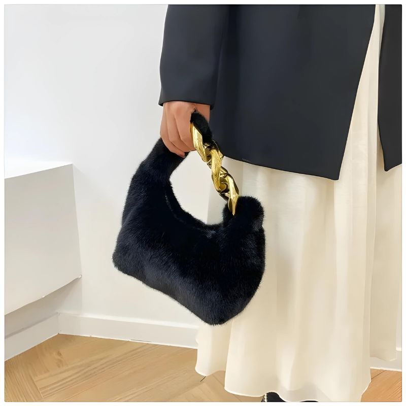 Velvet Crescent Handbag