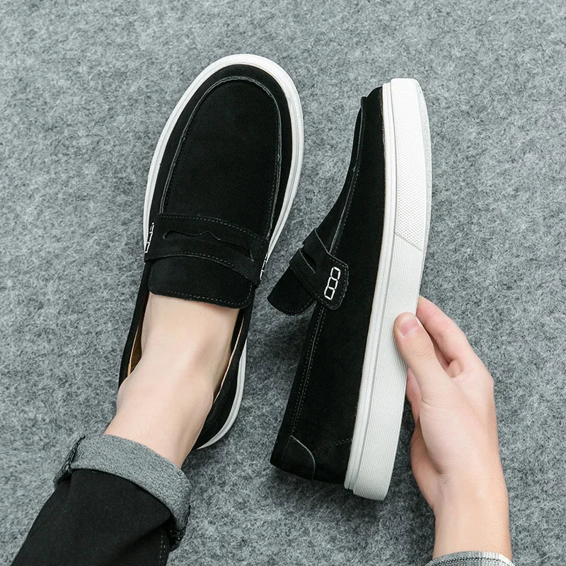 Loafer Sneakers in Suede with Bianco Sole