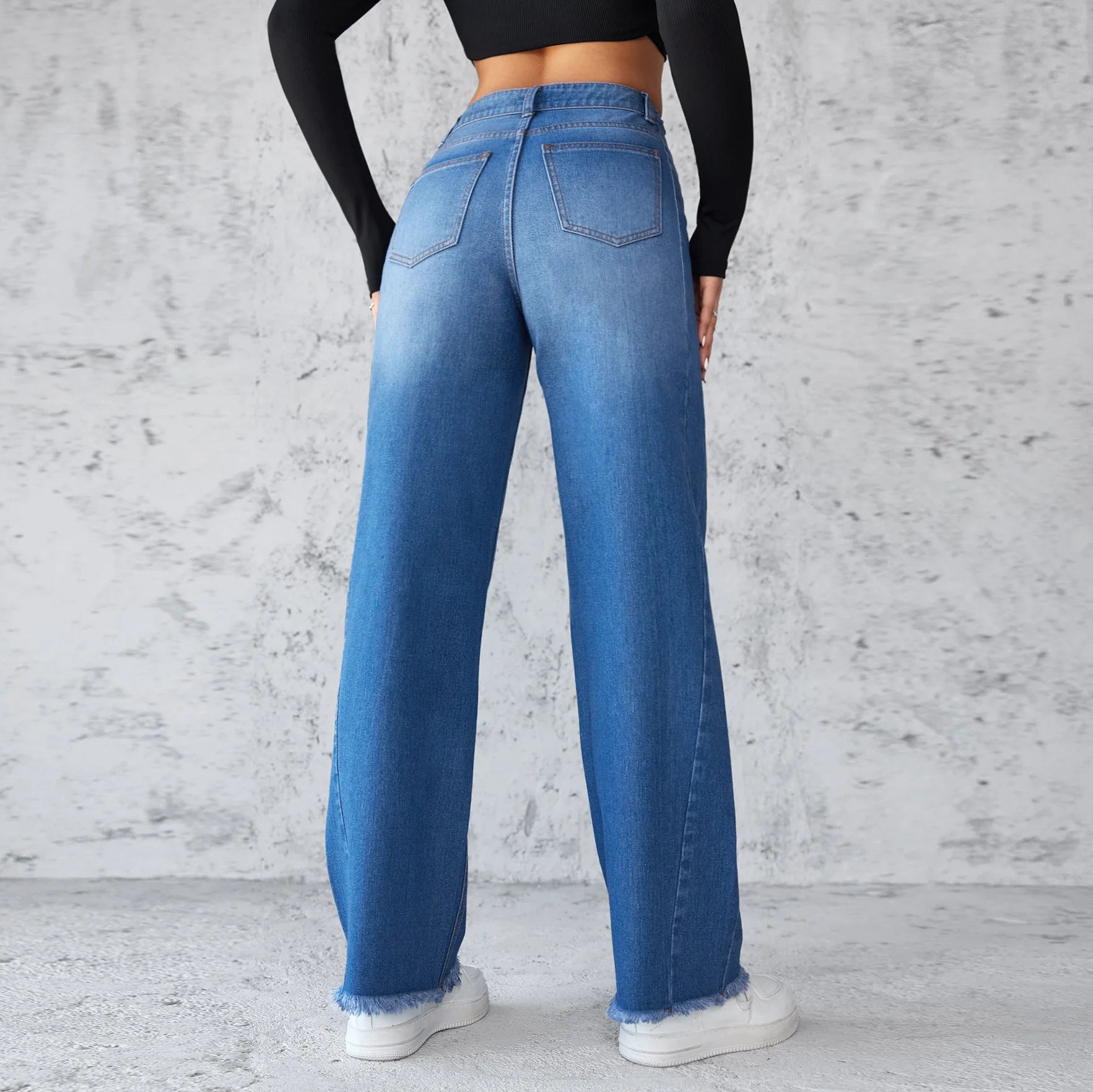 Bella Wide Leg Cotton Denim Pants