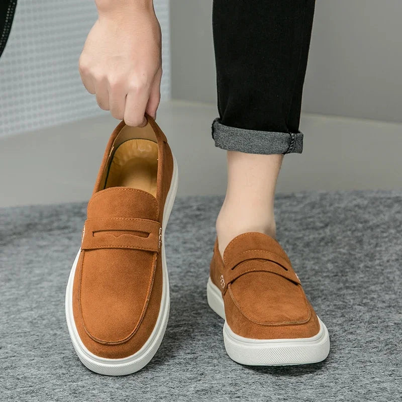 Loafer Sneakers in Suede with Bianco Sole