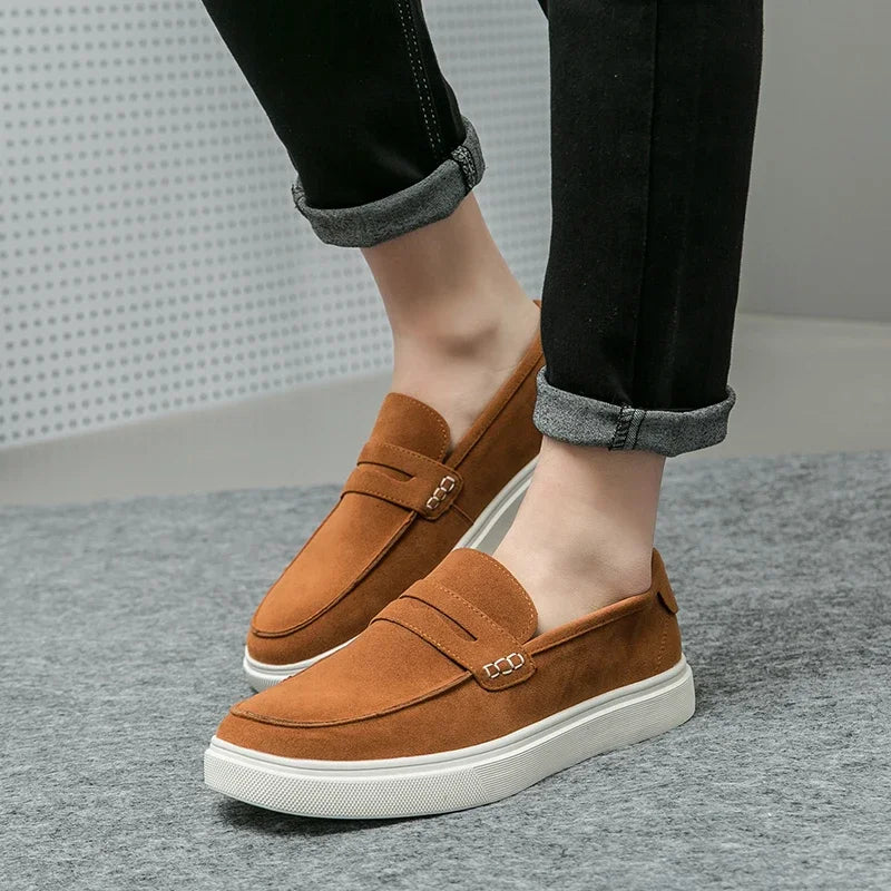 Loafer Sneakers in Suede with Bianco Sole