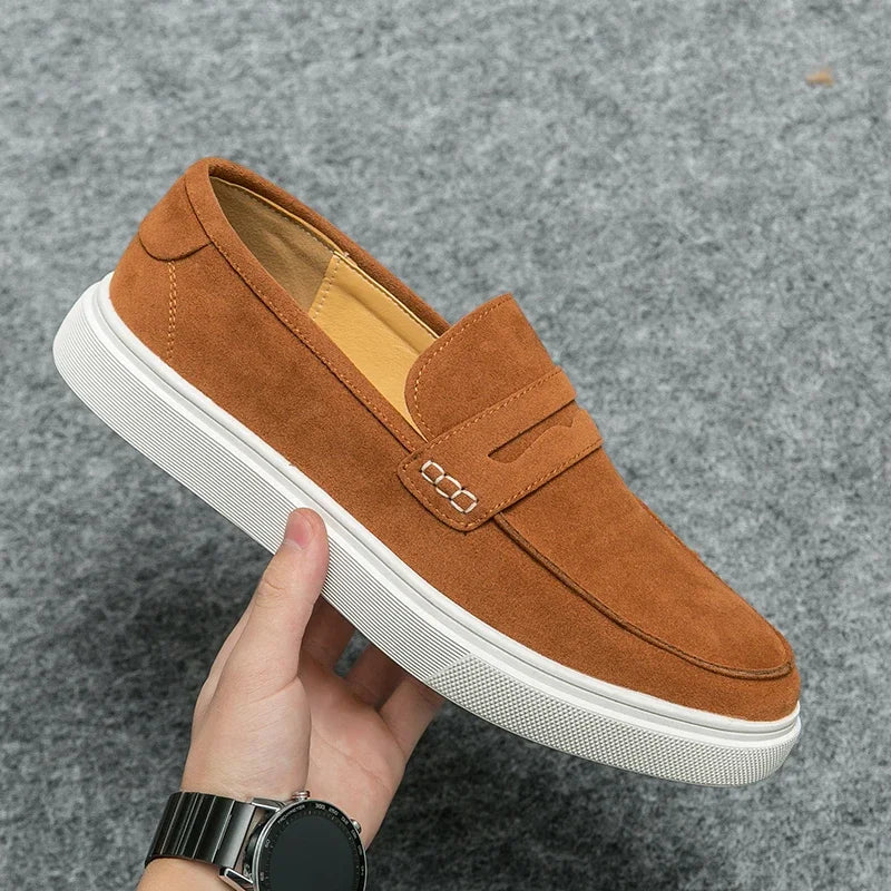 Loafer Sneakers in Suede with Bianco Sole