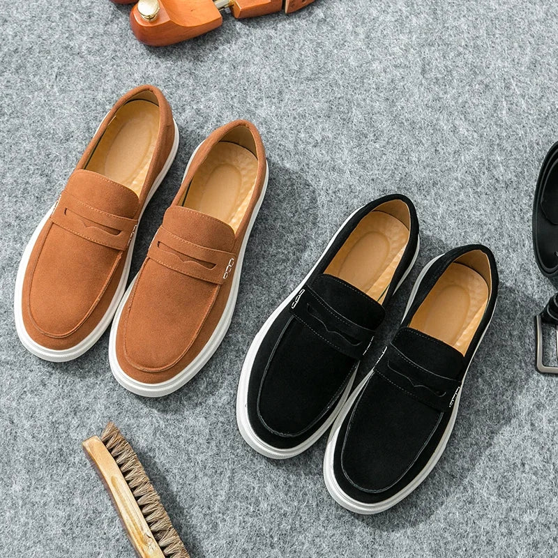 Loafer Sneakers in Suede with Bianco Sole