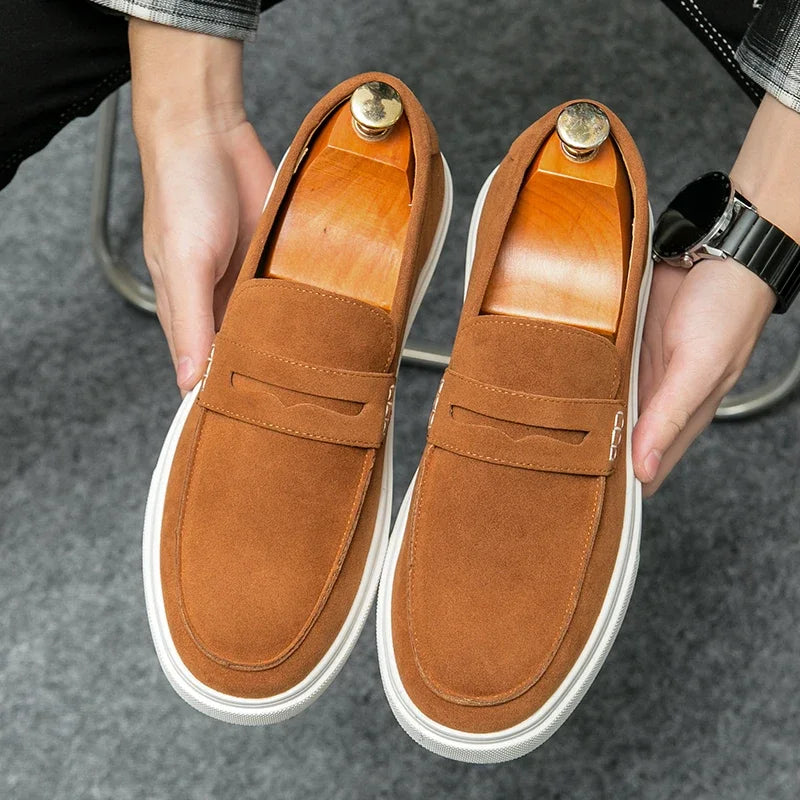 Loafer Sneakers in Suede with Bianco Sole