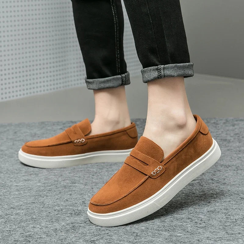 Loafer Sneakers in Suede with Bianco Sole