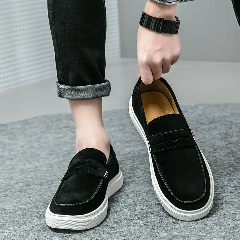 Loafer Sneakers in Suede with Bianco Sole