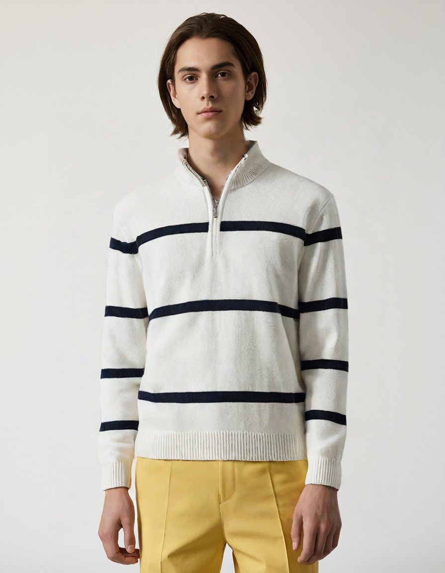 Napoli Striped Quarter-Zip Pullover